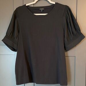 Talbots Black Puff Sleeve Blouse